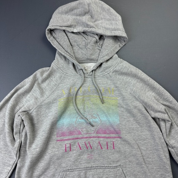 Volcom Hoodie Boys Medium Gray Pullover Hawaii Graphic Sweatshirt Soft Casual - Picture 2 of 11